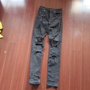 H&M high waist, skinny  black denim, size 25